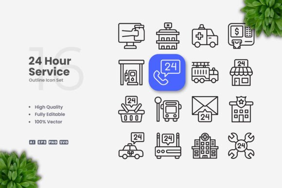 24 Hour Service Icons for Every Need