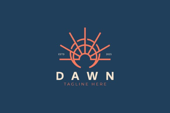 Abstract Linear Geometric Logo of Dawn: A Modern Symbol for Creative Expression