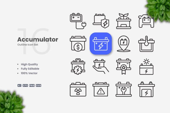 Accumulator Icons: Simple and Clean Design for Modern Projects