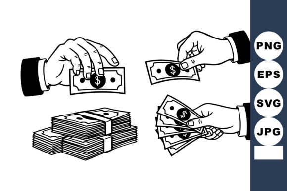 Comic Hands Holding Cash Vector