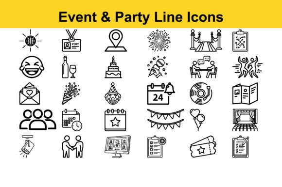 Event Party Line Icons: A Strategic Tool for Visual Clarity and Professional Impact