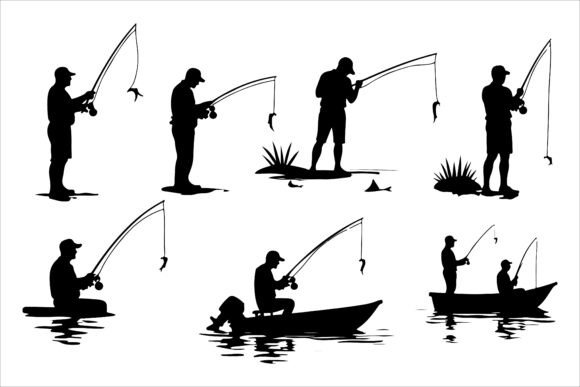 Fishing Line Silhouette Vector Pack: A Versatile Resource for Creatives and Businesses