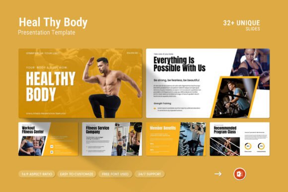 Healthy Body PowerPoint Template: A Professional Way to Present Your Message