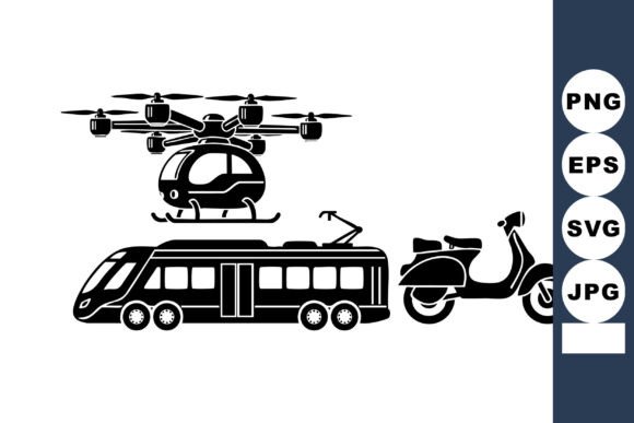 Minimal Transport Silhouette Trio: A Modern Approach to Urban Mobility Visuals