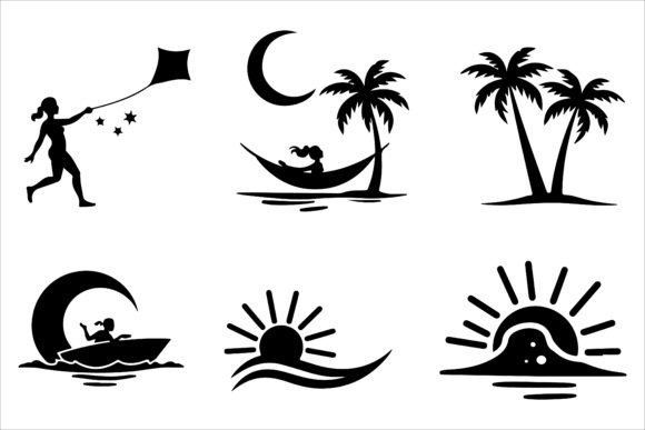 Relaxing Summer Silhouette Vectors for Creative Projects