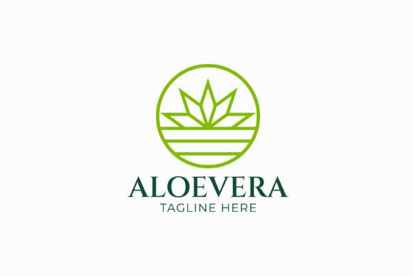Revitalize Your Corporate Image with the Abstract Aloe Vera Plant Logo Badge