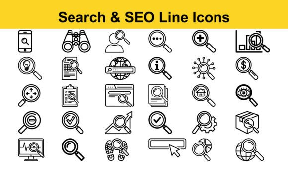 Search SEO Line Icons: A Strategic Tool for Visual Clarity and Professional Impact