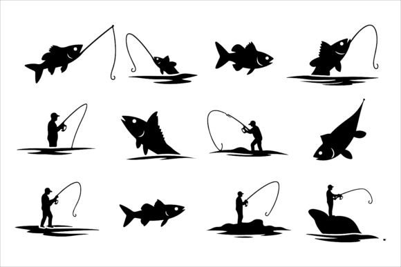 Silhouette Fisherman Vector Collection: A Versatile Resource for Creative Projects