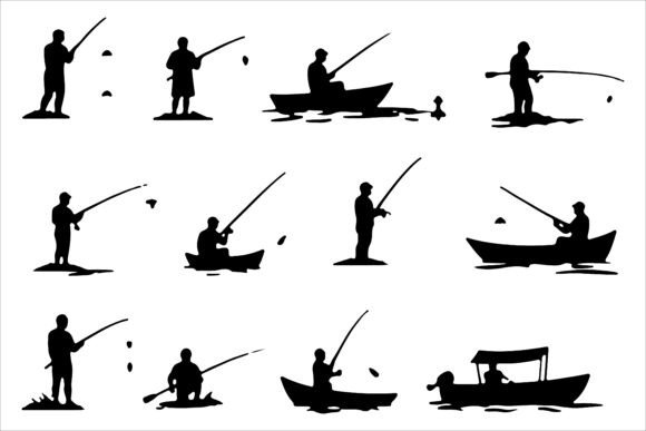 Trout and Salmon Fishing Silhouettes: A Versatile Resource for Creators and Businesses