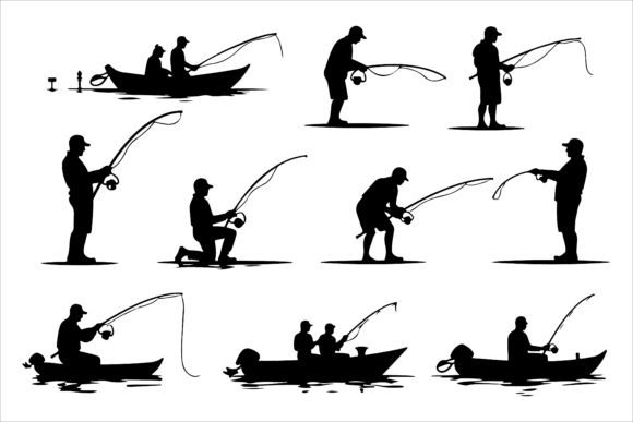 Underwater Fishing Silhouette Pack: A Versatile Resource for Creative Projects
