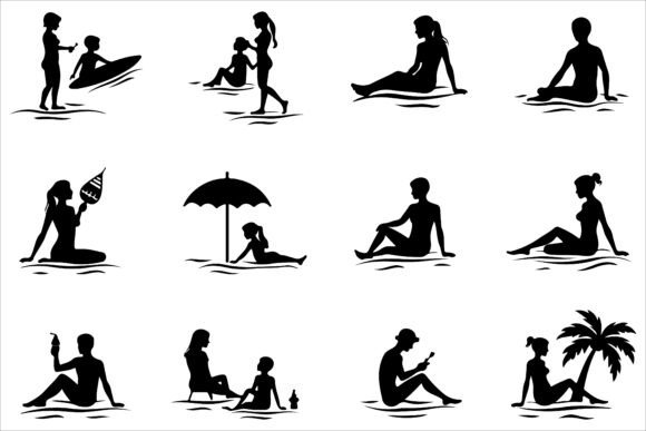 Vacation Summer Silhouettes Set
